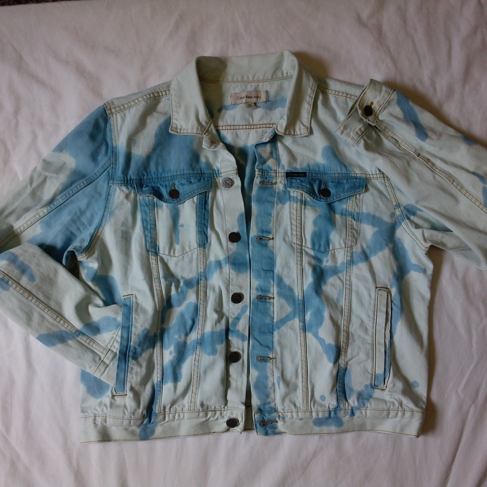 Calvin Klein Jeans Blue Tie-Dye Jean Jacket